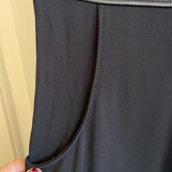 Club Monaco black dress with leather waist band size 4 - Picture 5 of 7